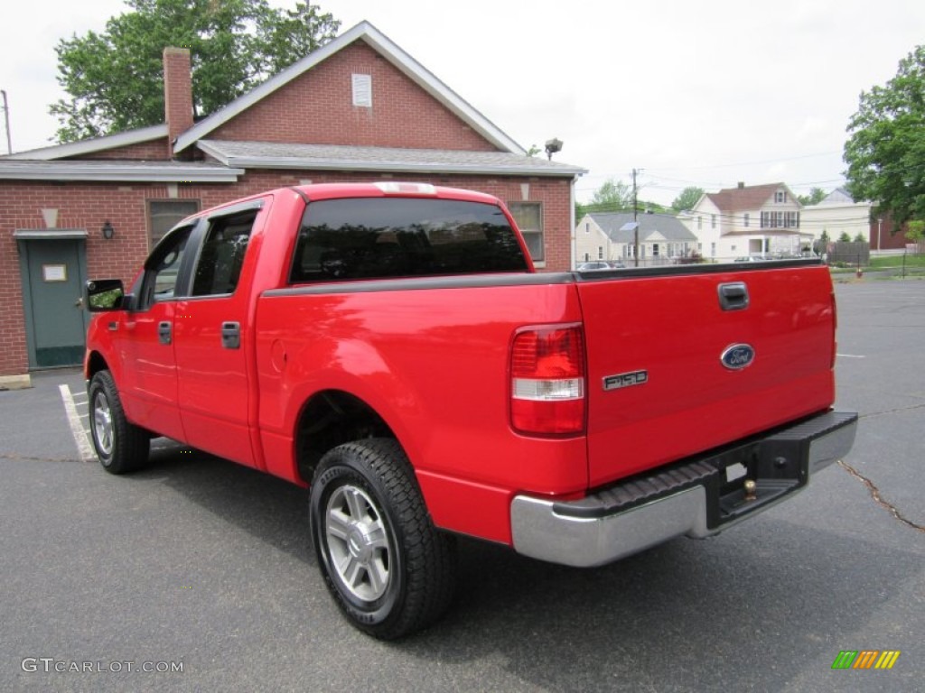 2005 F150 XLT SuperCrew 4x4 - Bright Red / Medium Flint Grey photo #5