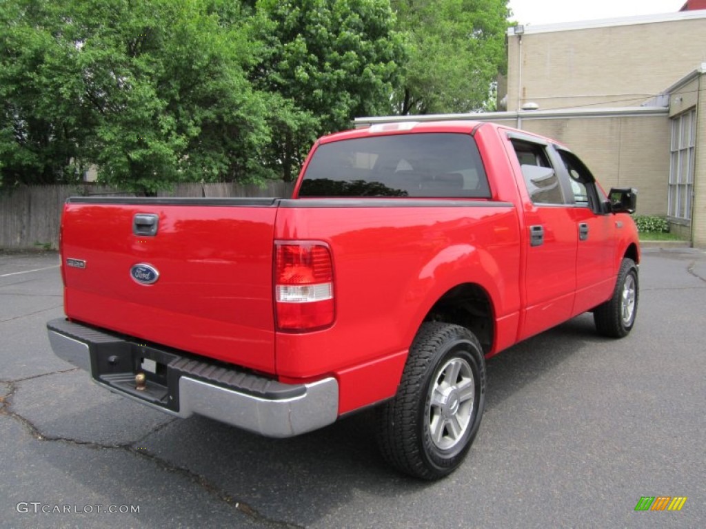 2005 F150 XLT SuperCrew 4x4 - Bright Red / Medium Flint Grey photo #8