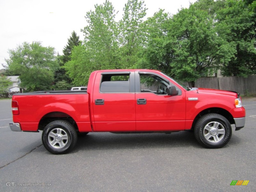 2005 F150 XLT SuperCrew 4x4 - Bright Red / Medium Flint Grey photo #10