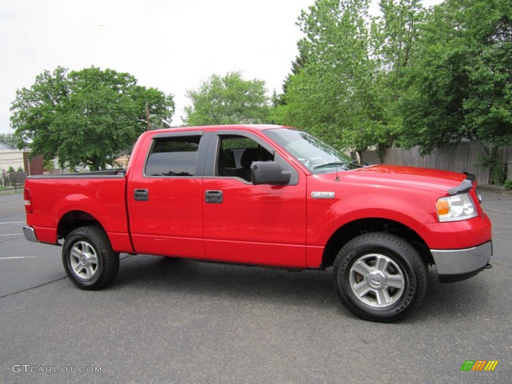 Bright Red 2005 Ford F150 XLT SuperCrew 4x4 Exterior Photo #65339058