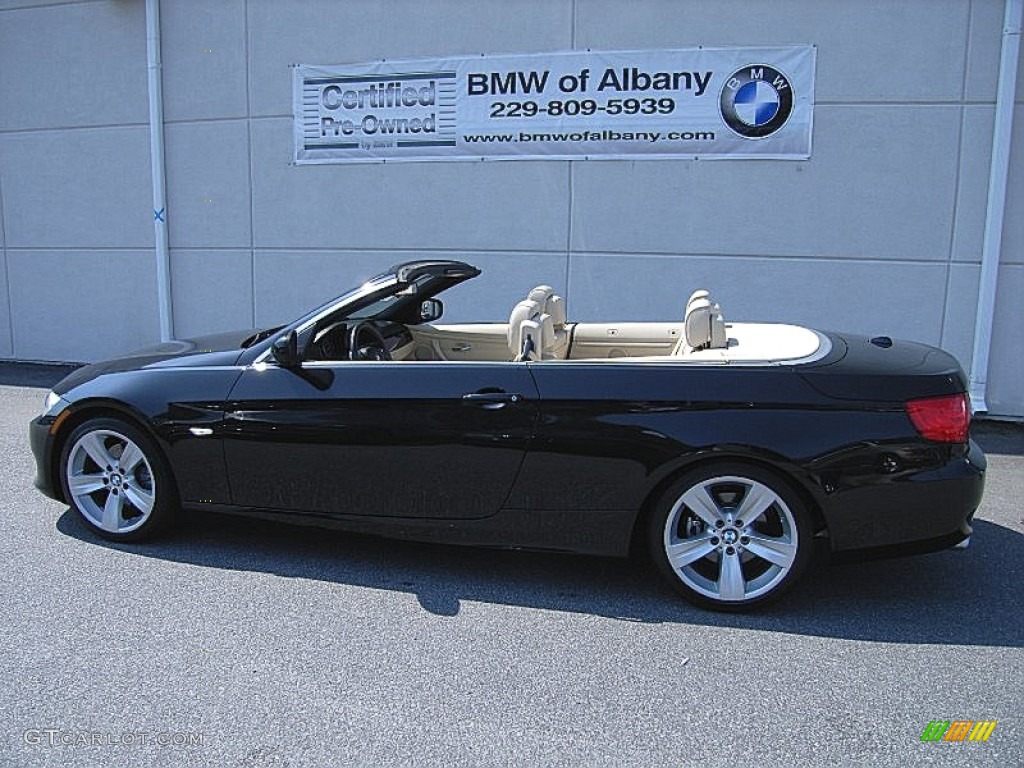 2011 3 Series 328i Convertible - Black Sapphire Metallic / Cream Beige photo #3