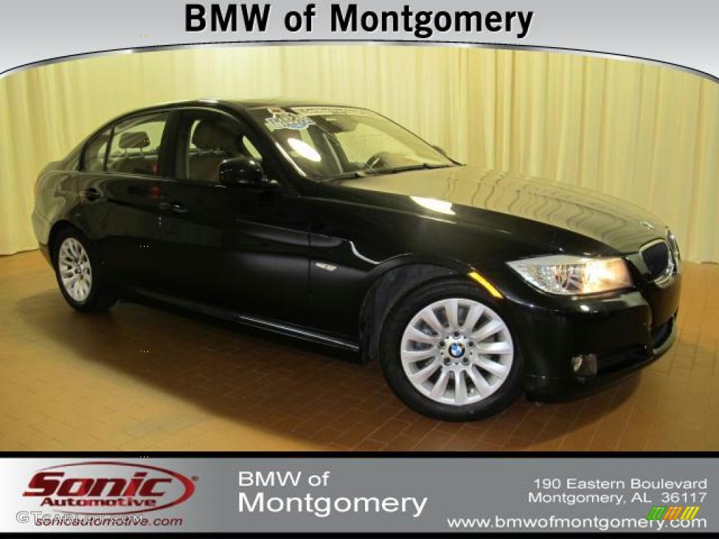 2009 3 Series 328i Sedan - Black Sapphire Metallic / Saddle Brown Dakota Leather photo #1