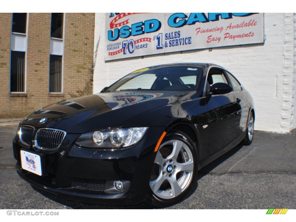 2009 3 Series 328i Coupe - Jet Black / Black photo #1