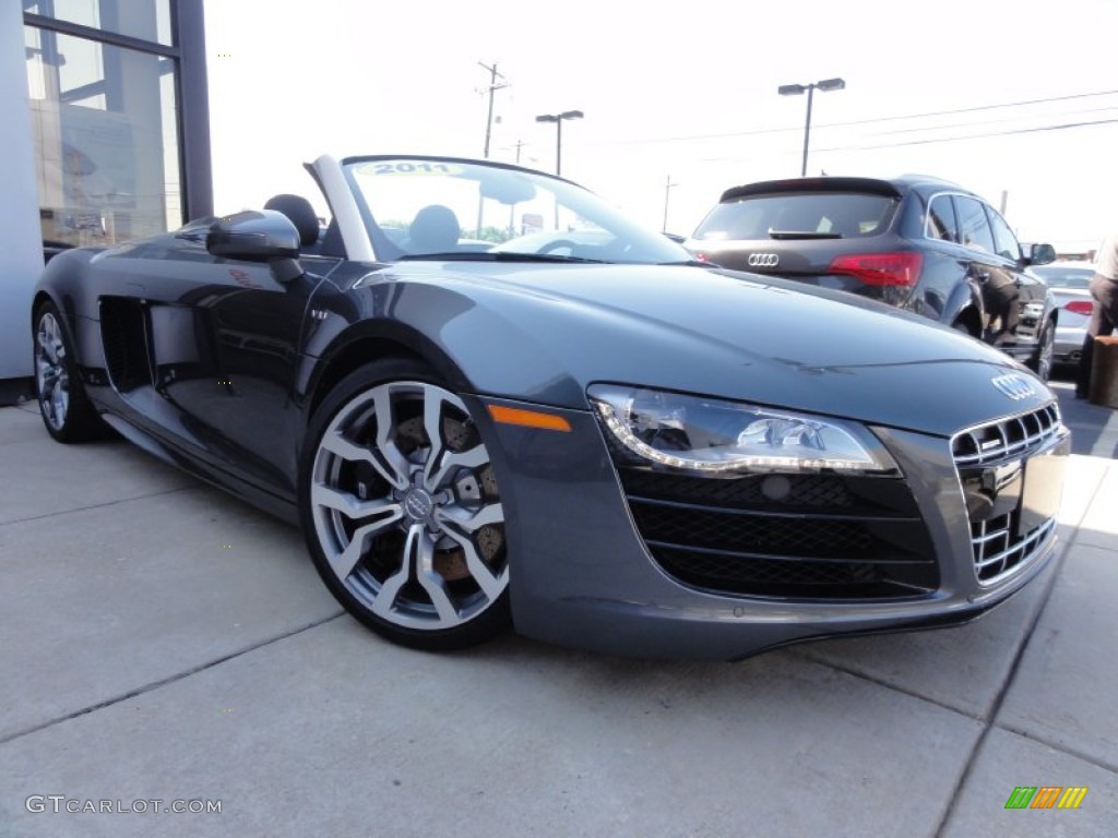 Daytona Grey Pearl Effect 2011 Audi R8 Spyder 5.2 FSI quattro Exterior Photo #65342283