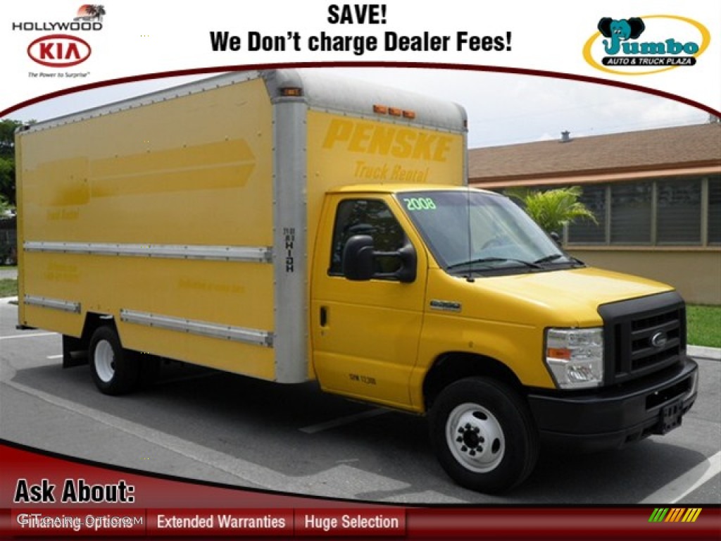 2008 E Series Cutaway E350 Commercial Moving Truck - Yellow / Medium Flint photo #1