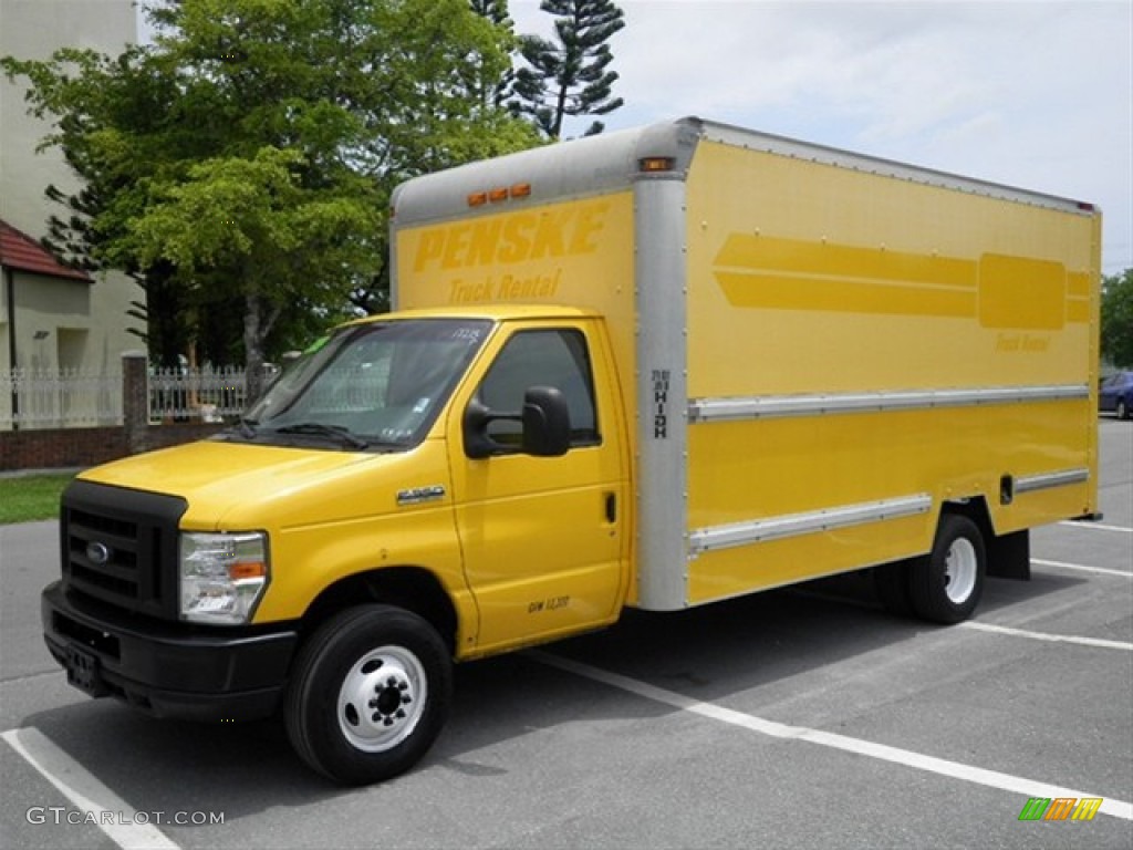 2008 E Series Cutaway E350 Commercial Moving Truck - Yellow / Medium Flint photo #5