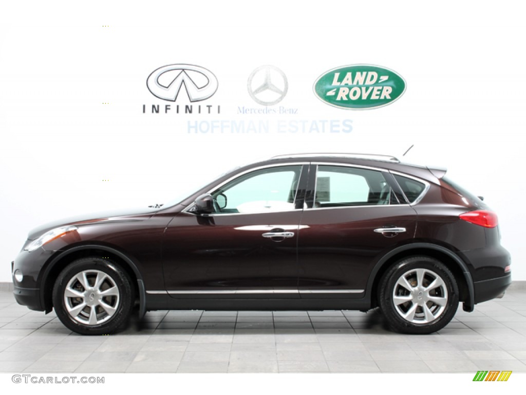 2008 EX 35 AWD - Dark Currant Red / Chestnut photo #2