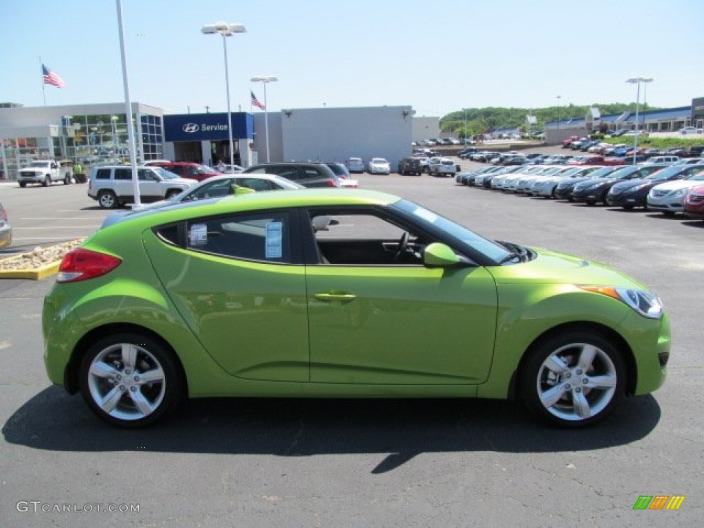 2012 Veloster  - Electrolyte Green / Black photo #2