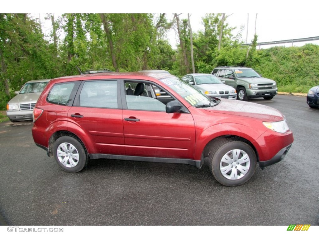 2009 Forester 2.5 X - Camellia Red Pearl / Black photo #6