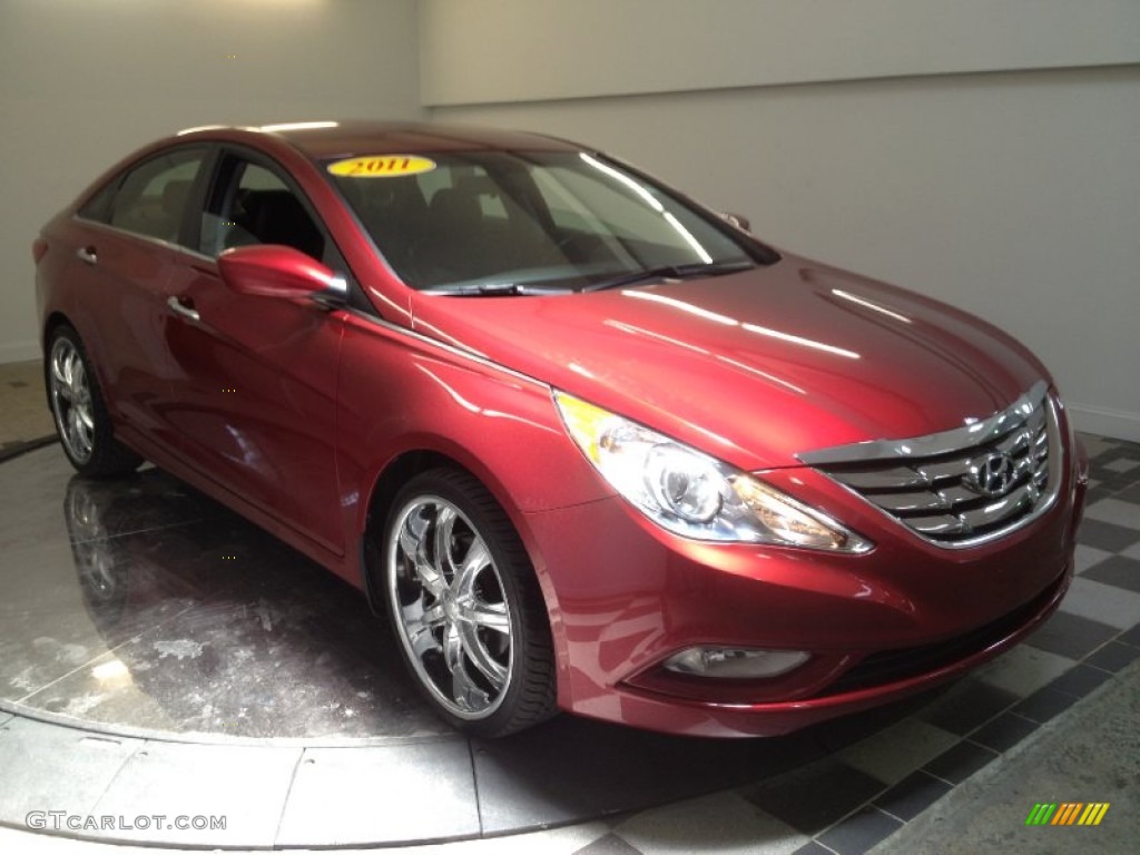 2011 Sonata SE - Venetian Red / Black photo #2
