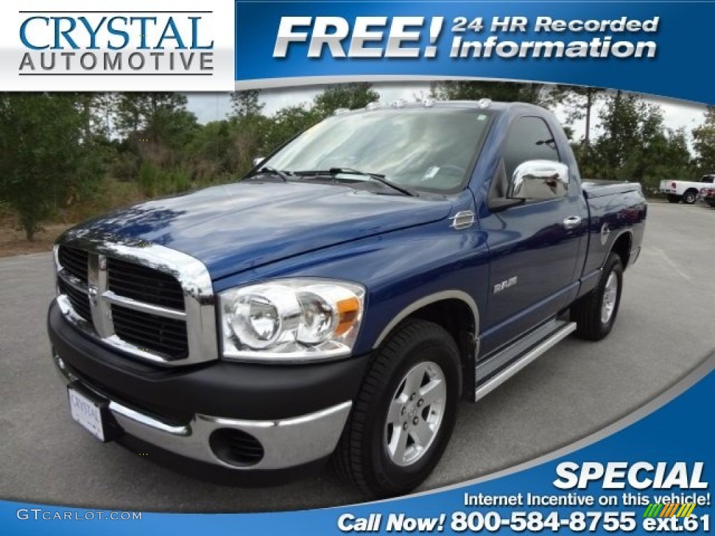 2008 Ram 1500 SXT Regular Cab - Patriot Blue Pearl / Medium Slate Gray photo #1