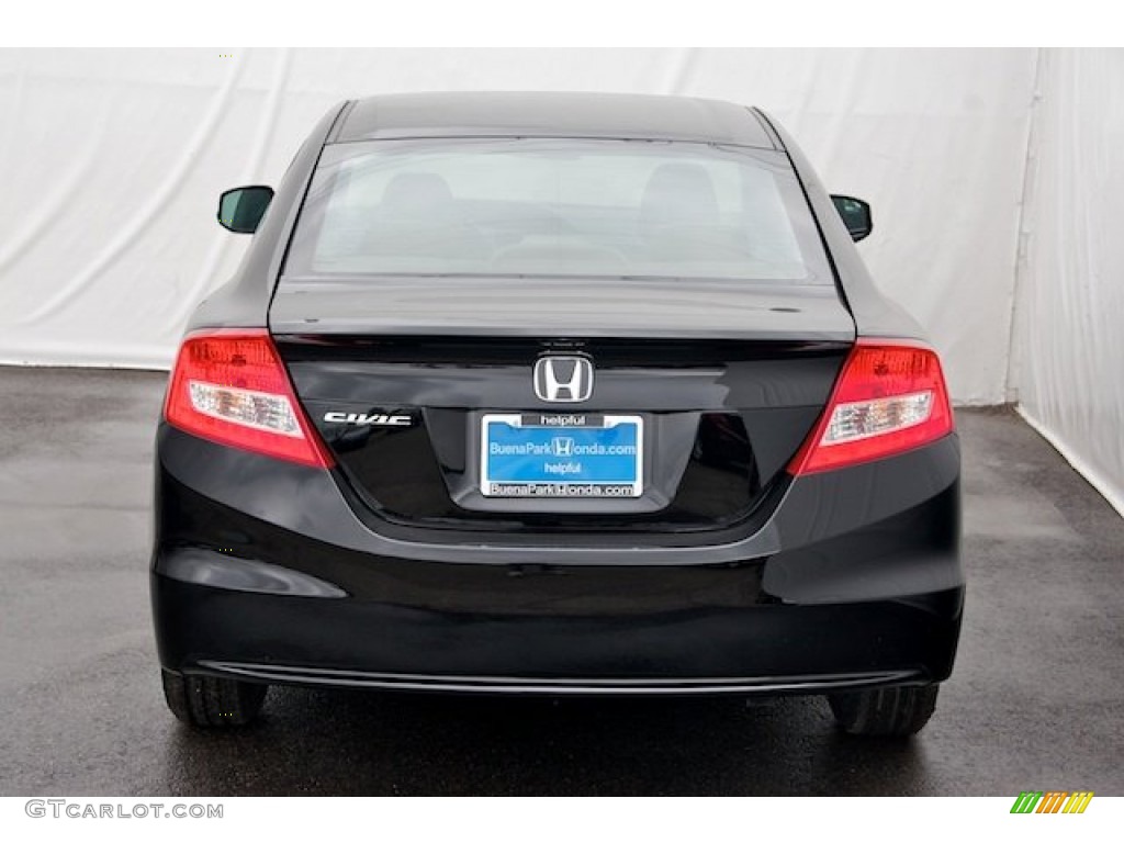 2012 Civic EX Coupe - Crystal Black Pearl / Gray photo #6