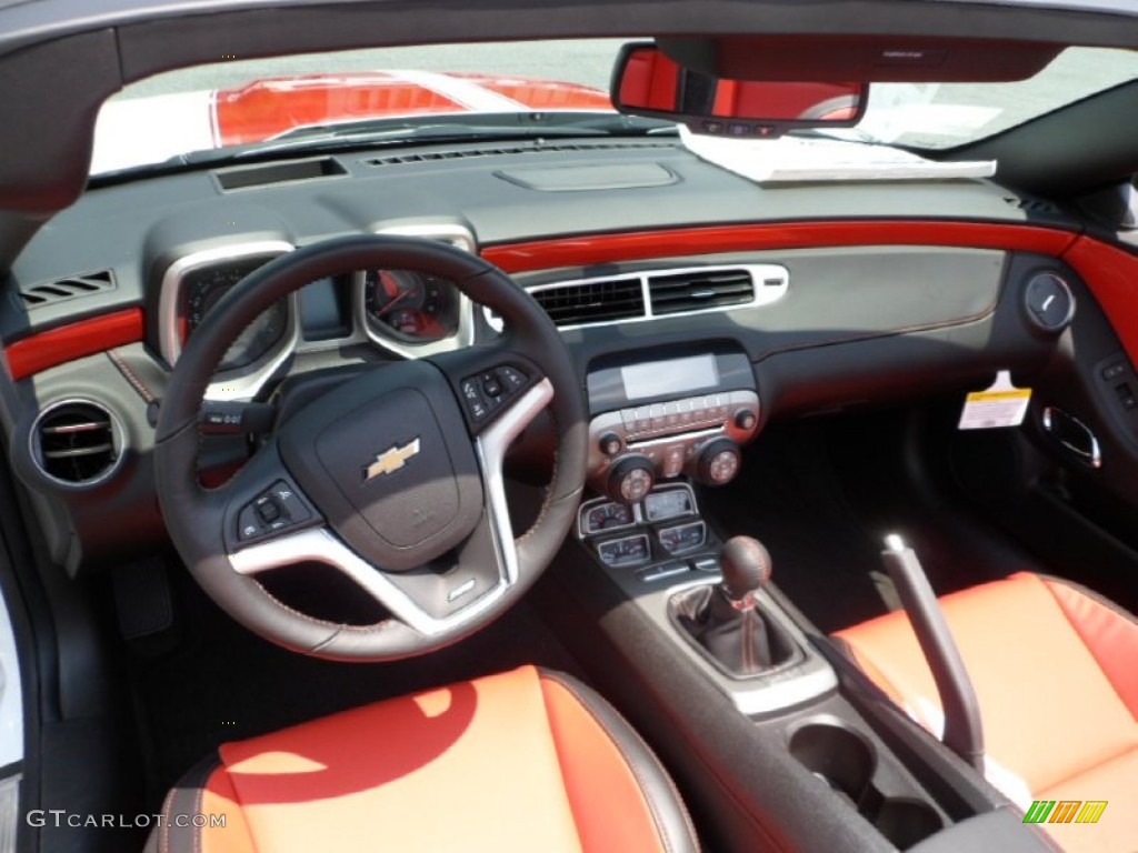 2012 Chevrolet Camaro SS/RS Convertible Inferno Orange/Black Dashboard Photo #65364714