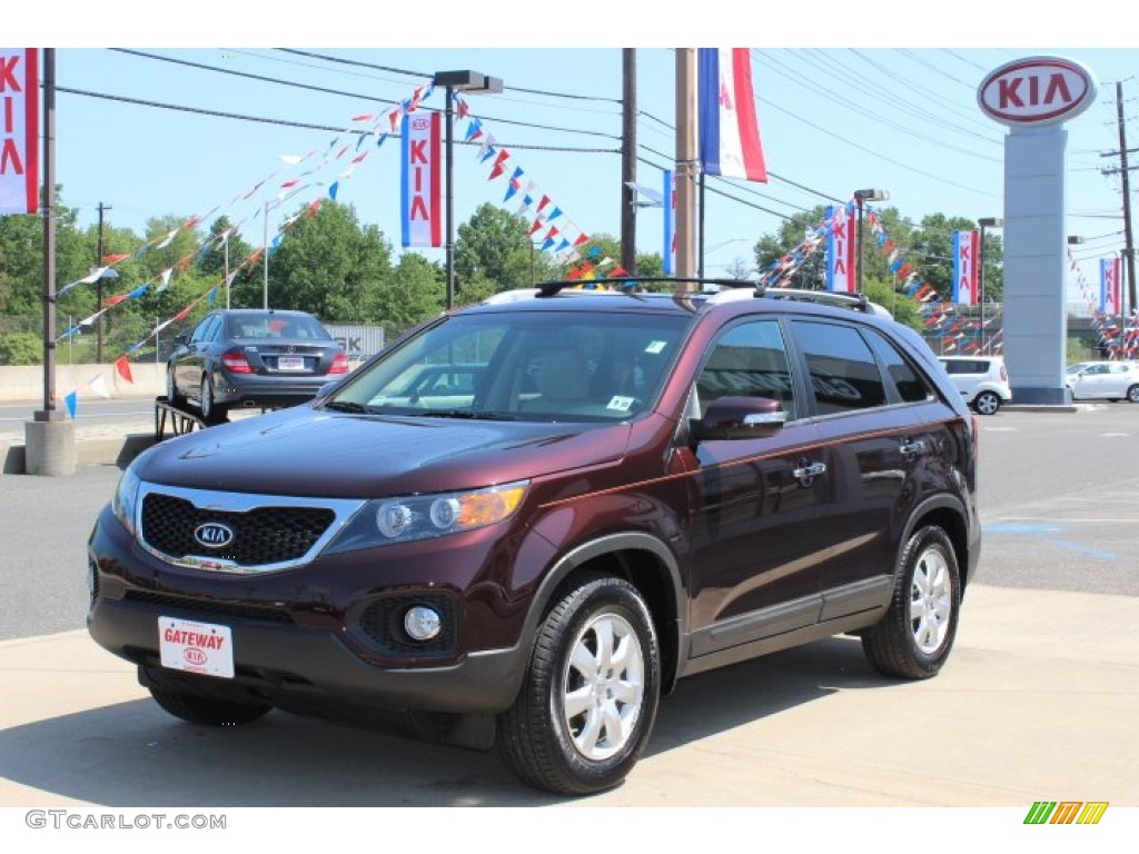 2012 Sorento LX - Dark Cherry / Beige photo #1