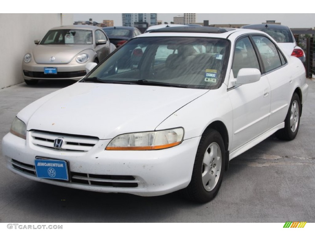 2002 Accord EX V6 Sedan - Taffeta White / Ivory photo #3