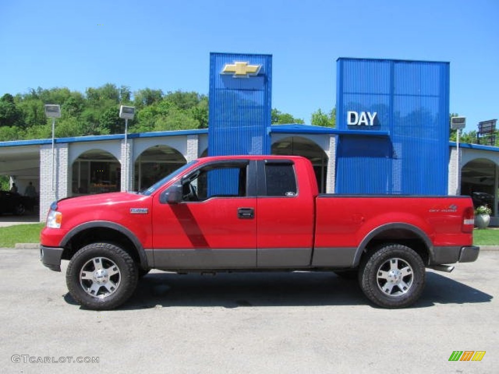 2005 F150 XLT SuperCab 4x4 - Bright Red / Black photo #2