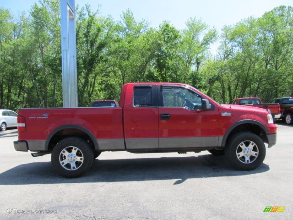 2005 F150 XLT SuperCab 4x4 - Bright Red / Black photo #4