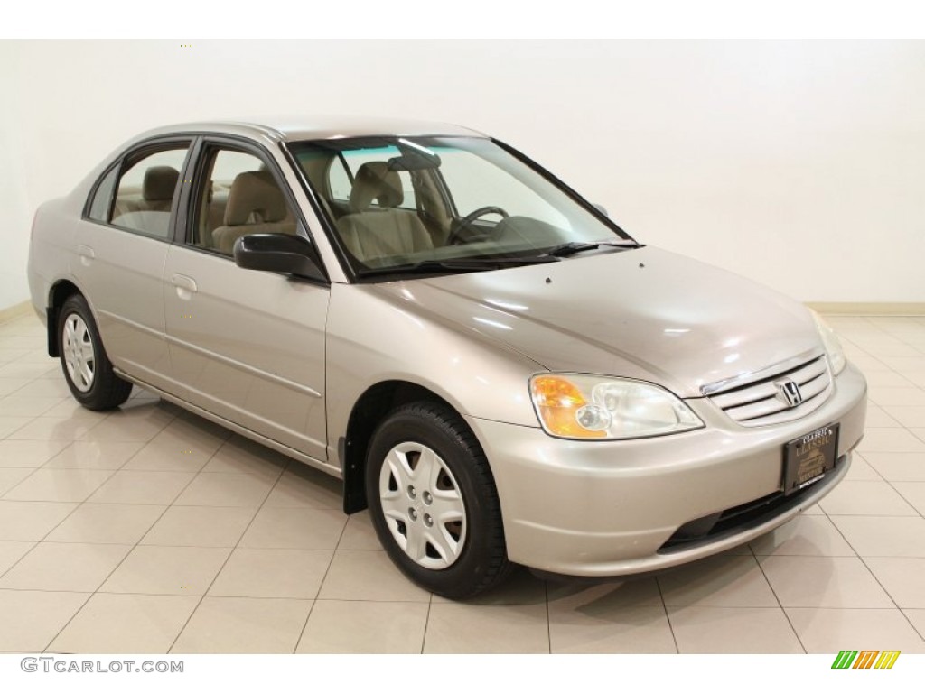 2003 Civic LX Sedan - Shoreline Mist Metallic / Ivory photo #1