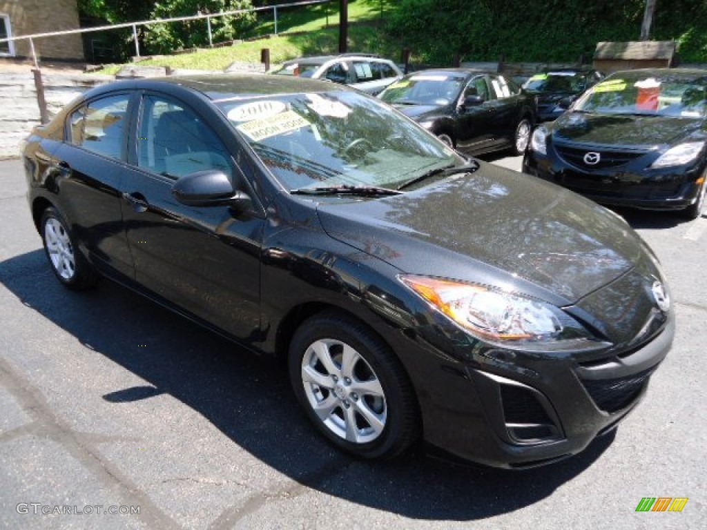 2010 MAZDA3 i Touring 4 Door - Black Mica / Black photo #7