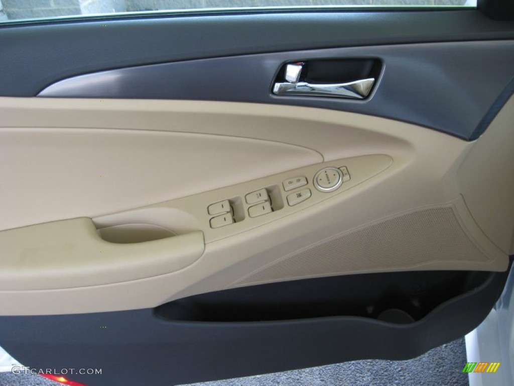 2012 Sonata Hybrid - Porcelain White Pearl / Camel photo #16