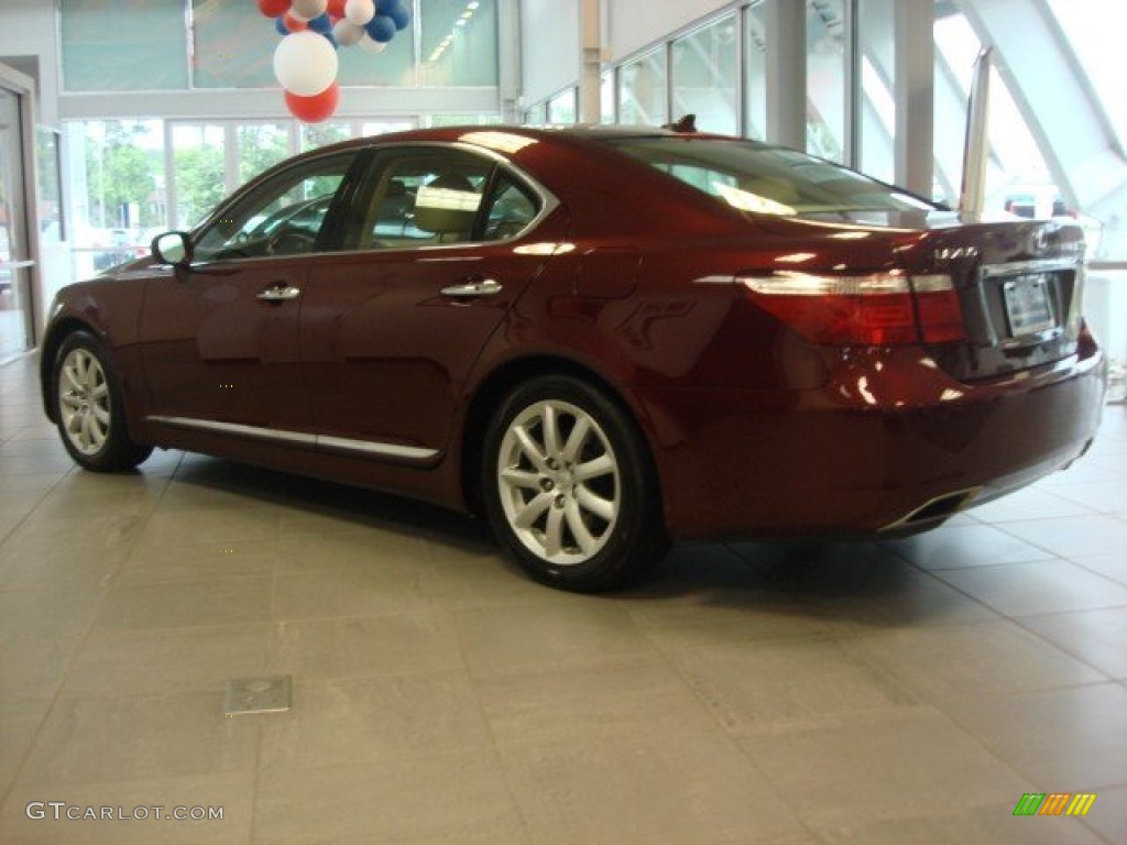 2008 LS 460 - Noble Spinel Red Mica / Cashmere photo #3