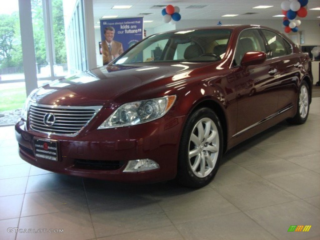 2008 LS 460 - Noble Spinel Red Mica / Cashmere photo #5