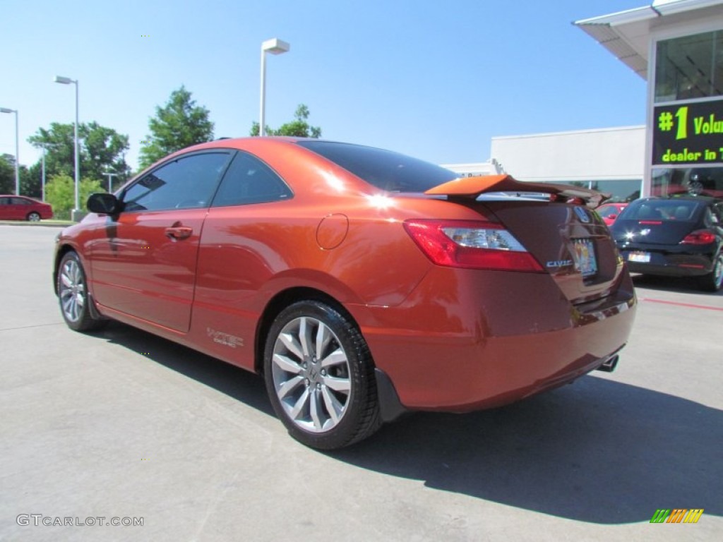 2009 Civic Si Coupe - Redline Orange Pearl / Black photo #3