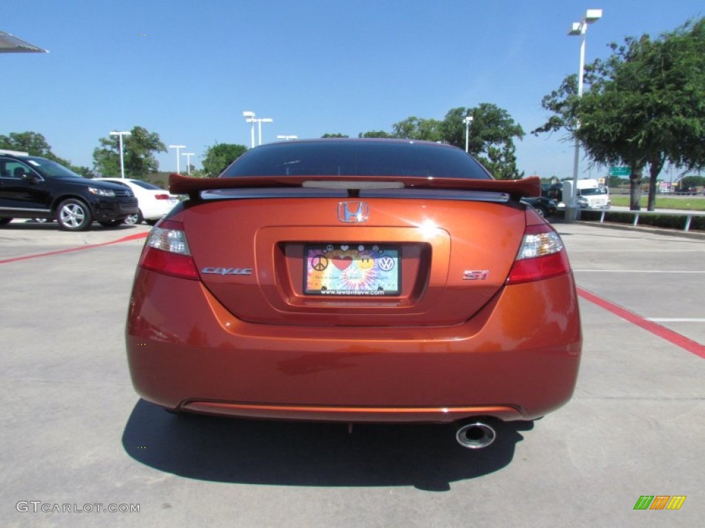 2009 Civic Si Coupe - Redline Orange Pearl / Black photo #4
