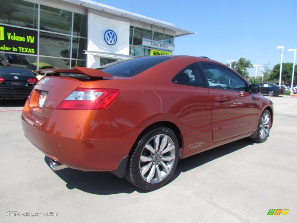 2009 Civic Si Coupe - Redline Orange Pearl / Black photo #5
