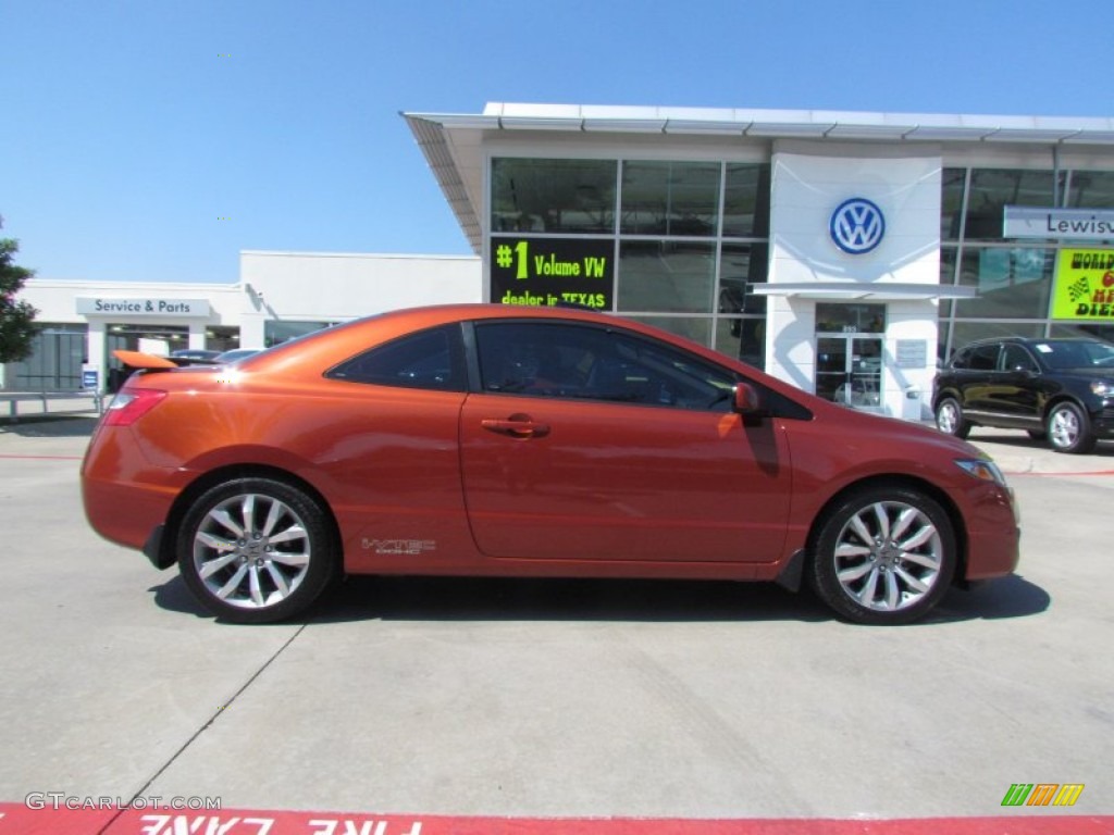 2009 Civic Si Coupe - Redline Orange Pearl / Black photo #6