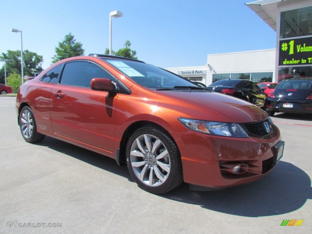 Redline Orange Pearl 2009 Honda Civic Si Coupe Exterior Photo #65383960