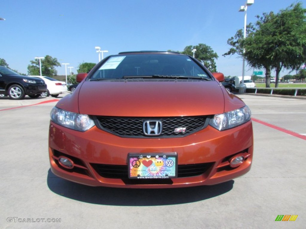 2009 Civic Si Coupe - Redline Orange Pearl / Black photo #8