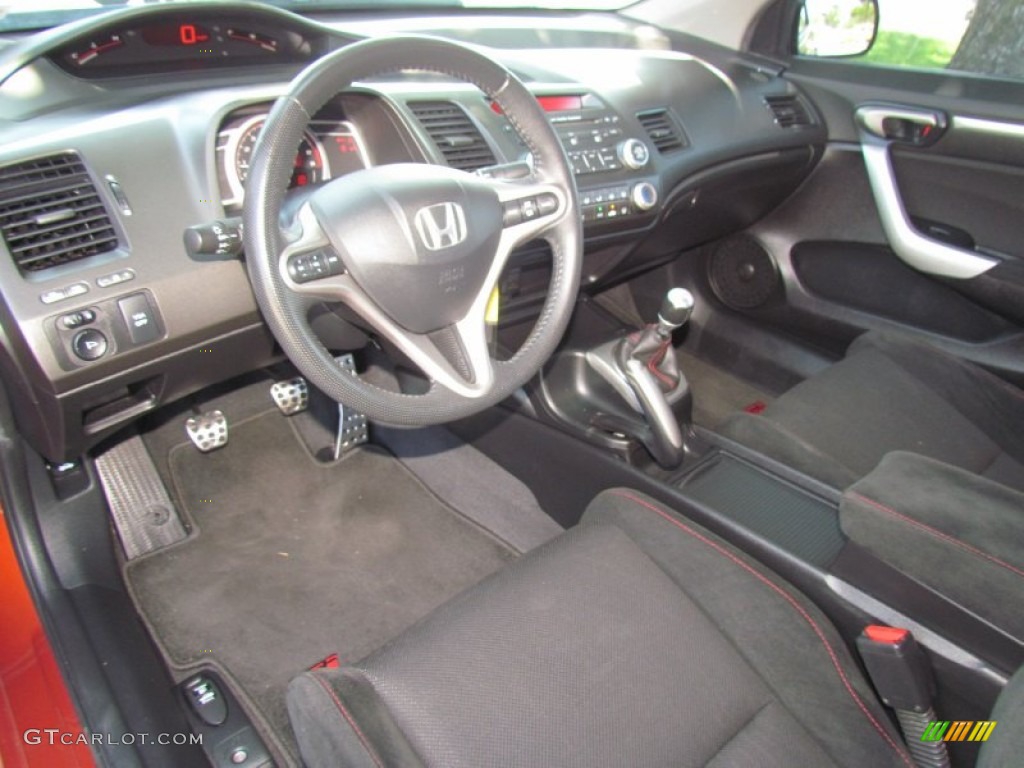 Black Interior 2009 Honda Civic Si Coupe Photo #65384034