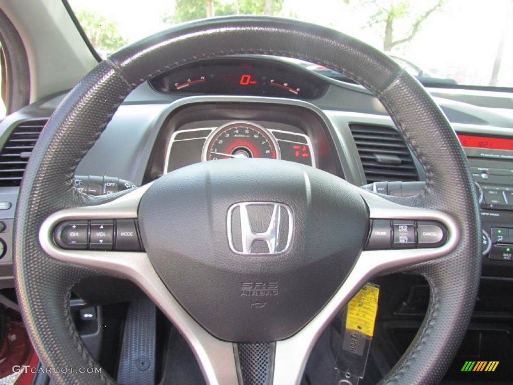 2009 Honda Civic Si Coupe Black Steering Wheel Photo #65384043