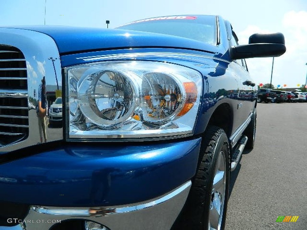 2008 Ram 1500 SLT Quad Cab - Electric Blue Pearl / Medium Slate Gray photo #5