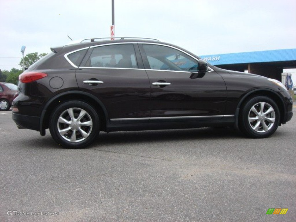 2008 EX 35 AWD - Dark Currant Red / Wheat photo #3