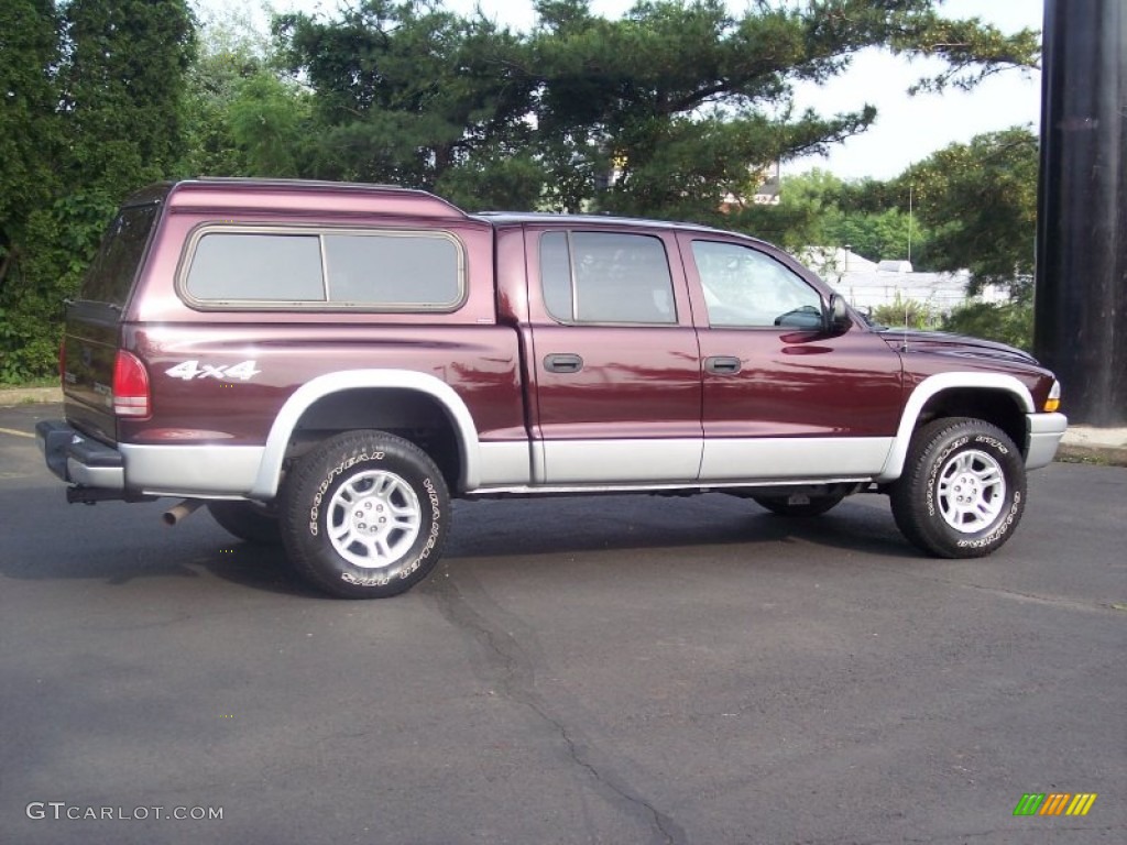 2004 Dakota SLT Quad Cab 4x4 - Deep Molten Red Pearl / Dark Slate Gray photo #17