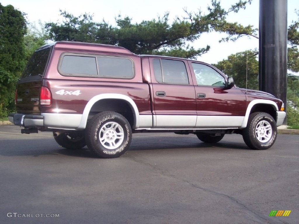 2004 Dakota SLT Quad Cab 4x4 - Deep Molten Red Pearl / Dark Slate Gray photo #18