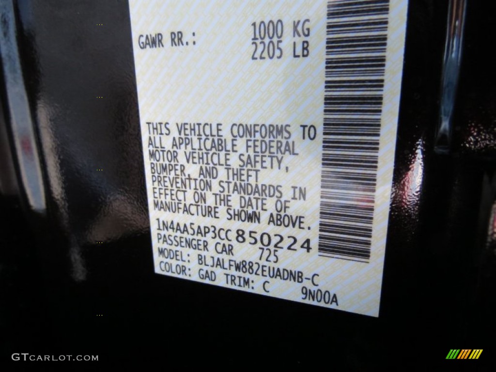 Nissan color code gad