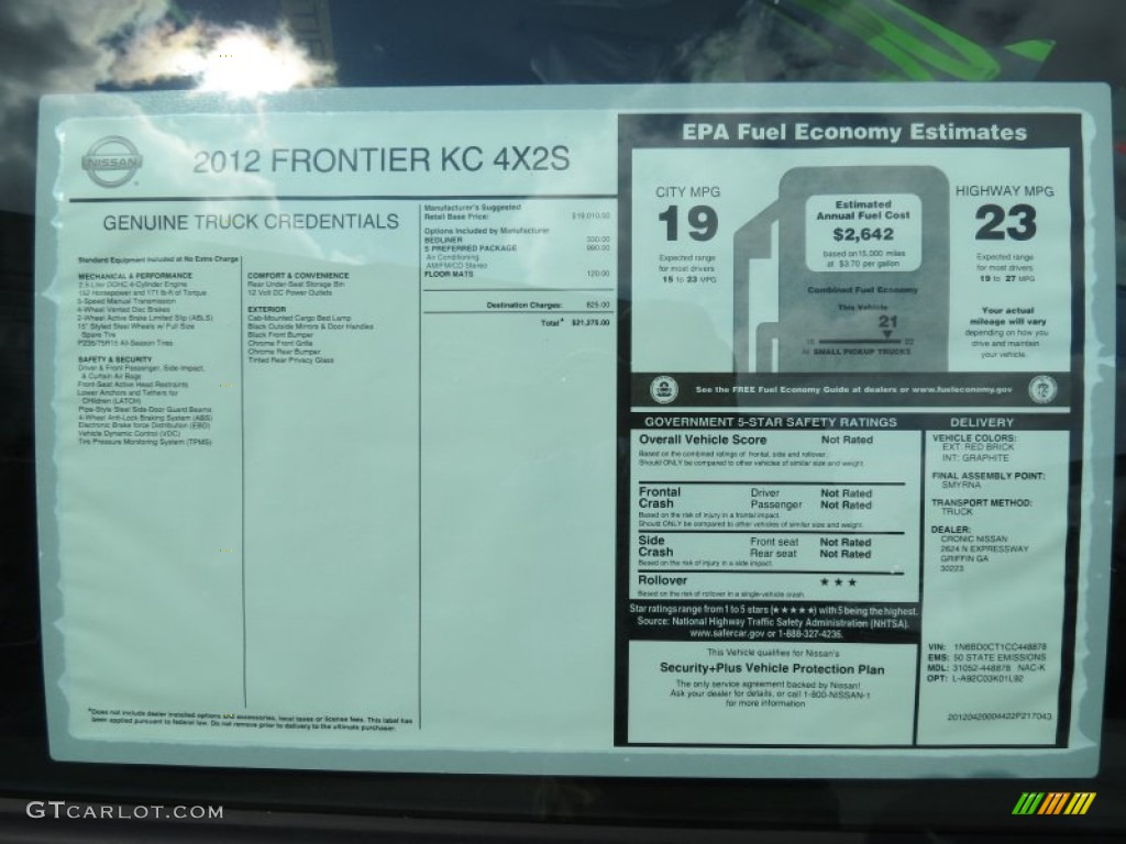 Nissan frontier window sticker #4