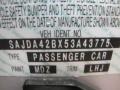 MDZ: Platinum Silver Metallic 2005 Jaguar XK XKR Convertible Color Code