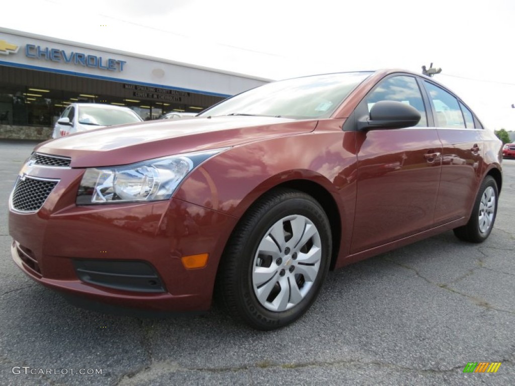2012 Cruze LS - Autumn Red Metallic / Jet Black/Medium Titanium photo #3