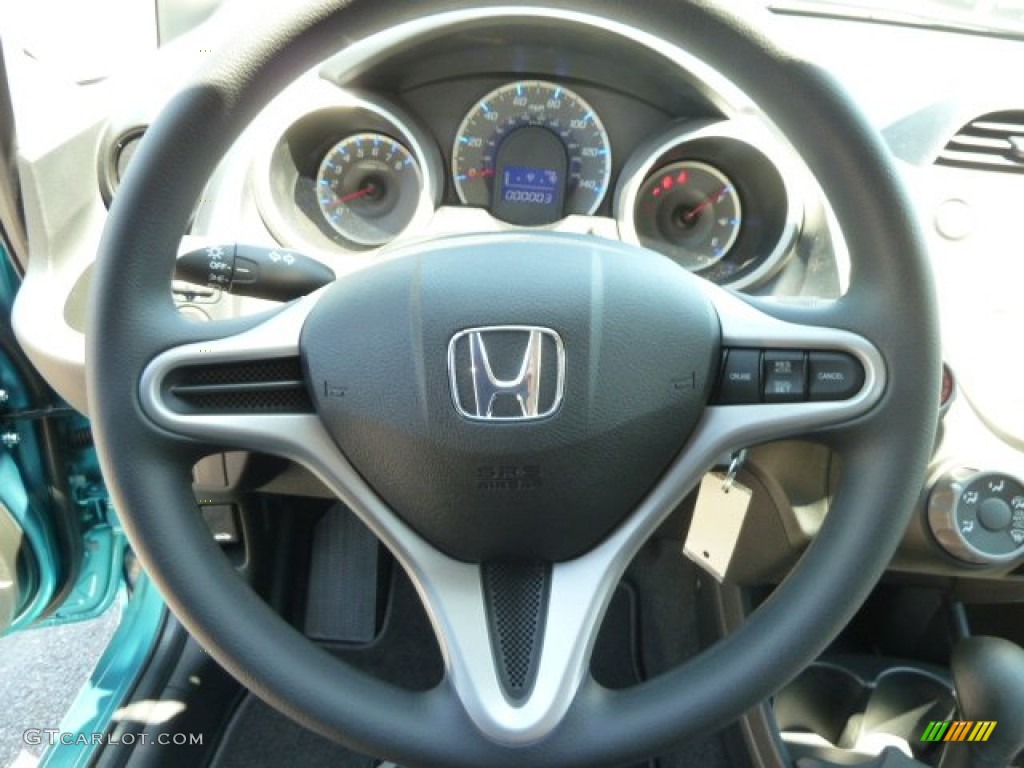 2012 Honda Fit Standard Fit Model Gray Steering Wheel Photo #65401209