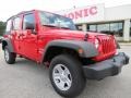 2012 Flame Red Jeep Wrangler Unlimited Sport 4x4  photo #1