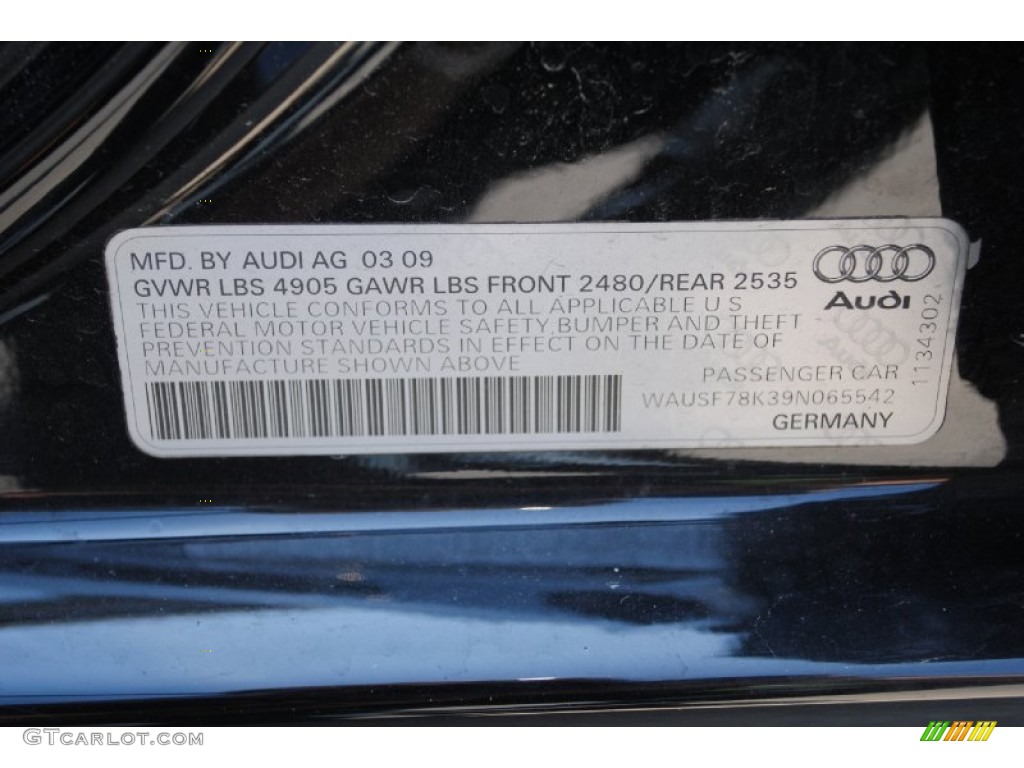 2009 A4 2.0T Premium quattro Sedan - Brilliant Black / Black photo #17