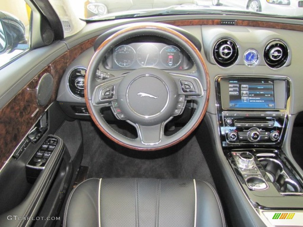 2012 Jaguar XJ XJ Supercharged Jet/Ivory Dashboard Photo #65409050