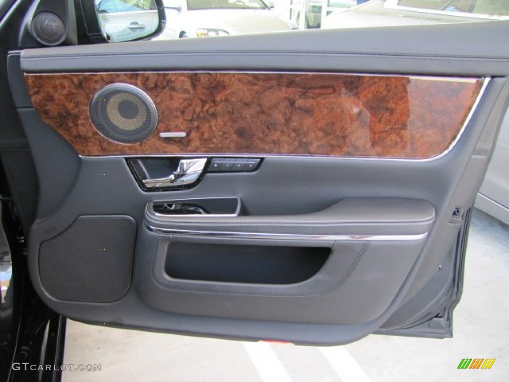 2012 Jaguar XJ XJ Supercharged Jet/Ivory Door Panel Photo #65409239
