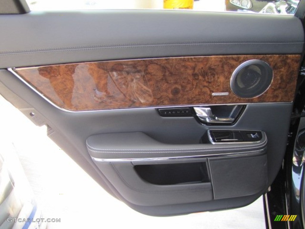 2012 Jaguar XJ XJ Supercharged Jet/Ivory Door Panel Photo #65409257
