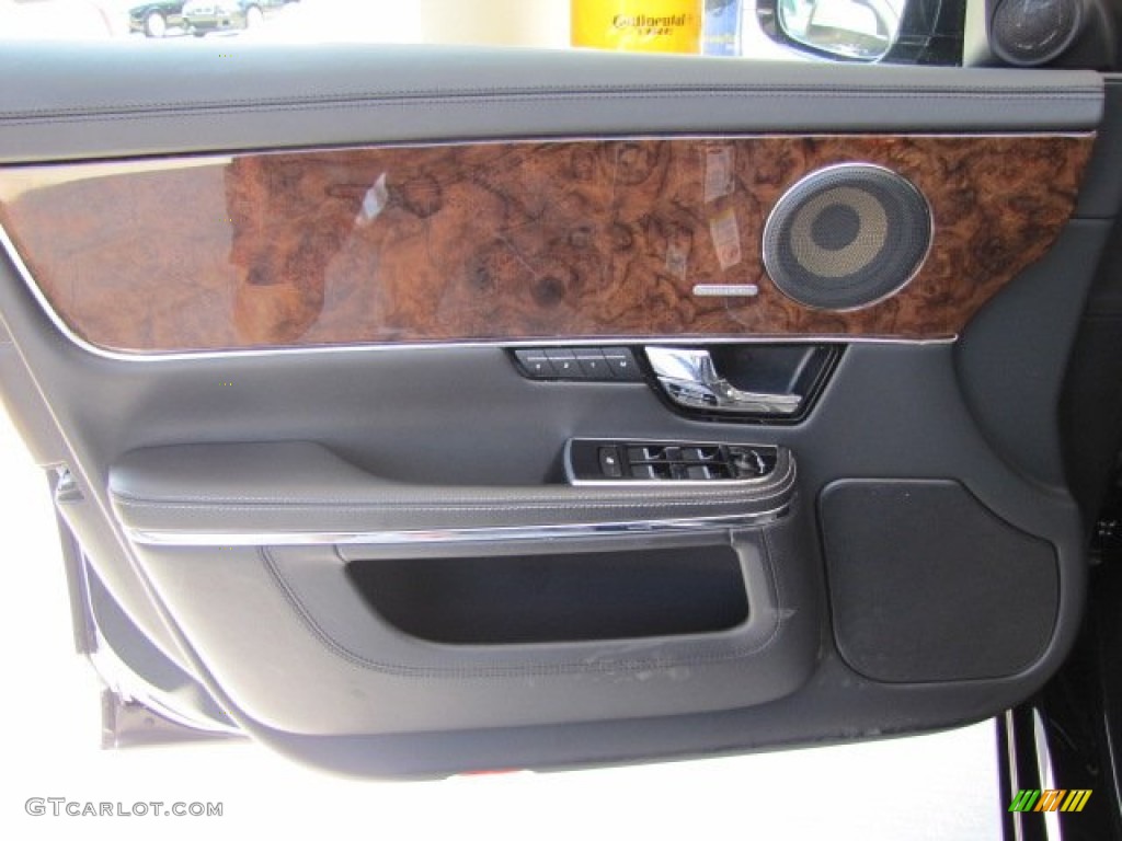 2012 Jaguar XJ XJ Supercharged Jet/Ivory Door Panel Photo #65409263