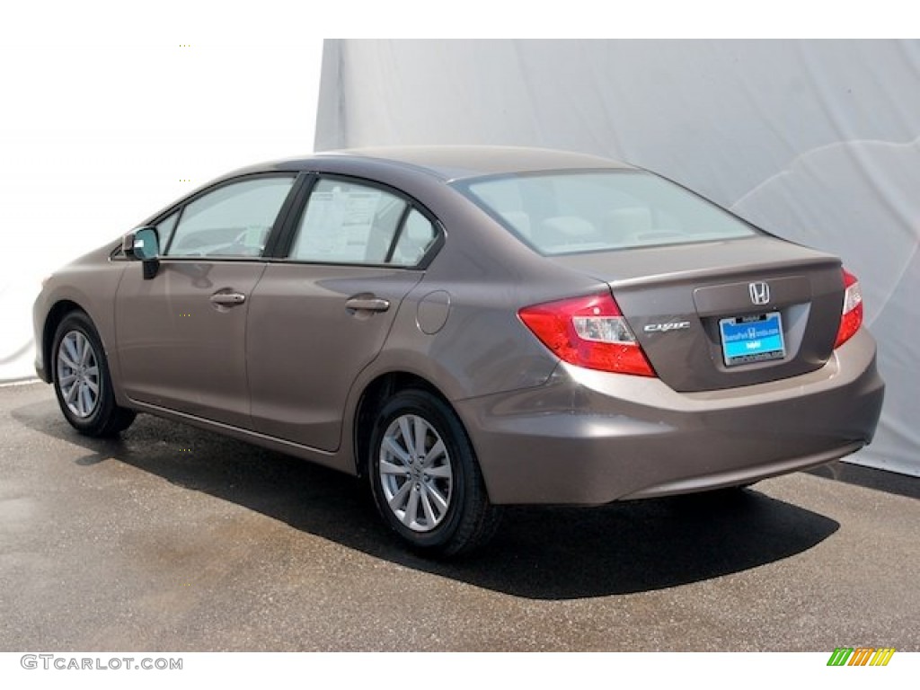 2012 Civic EX Sedan - Urban Titanium Metallic / Beige photo #5